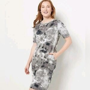 Anybody cozy knit Dress Brown Camo Camouflage Large T Shirt Dress Cottagecore